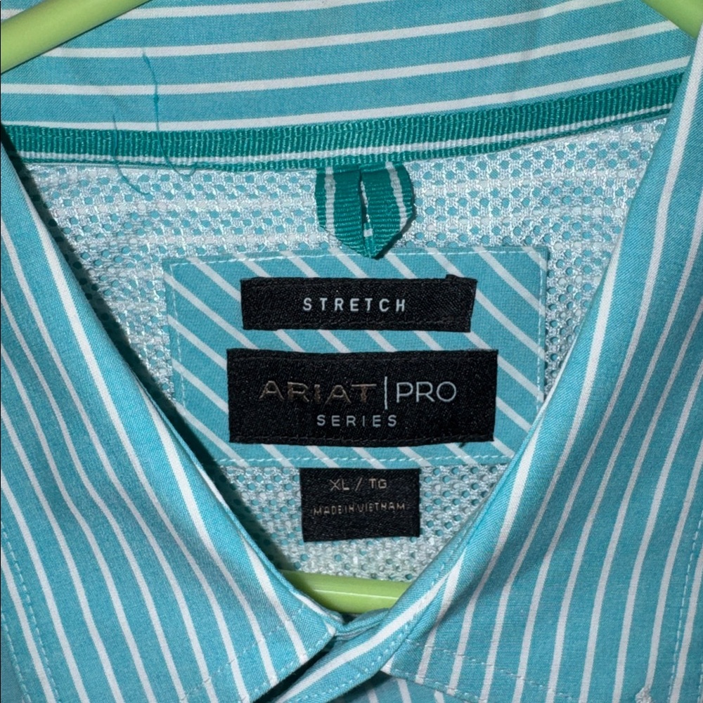 Ariat Teal Striped Button Down Shirt - Picture 4 of 5